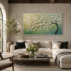 Texture Painting Art – White Blossom Tree