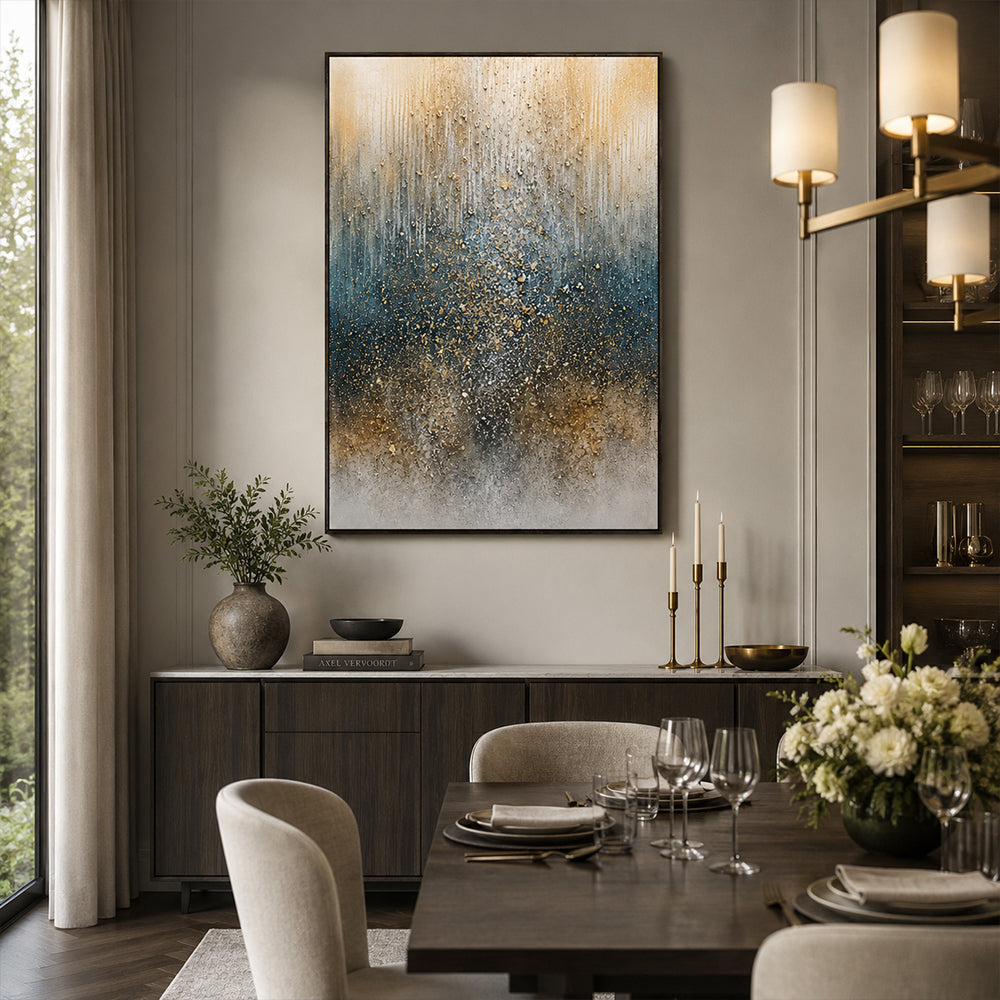 Abstract Wall Art – Golden Speckled Gradient
