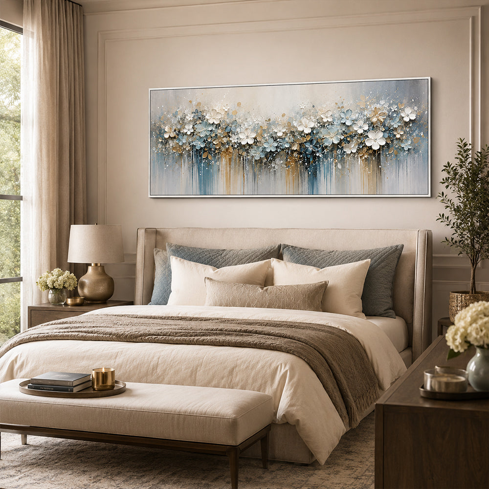 Abstract Wall Art – Dripping Pastel Blooms