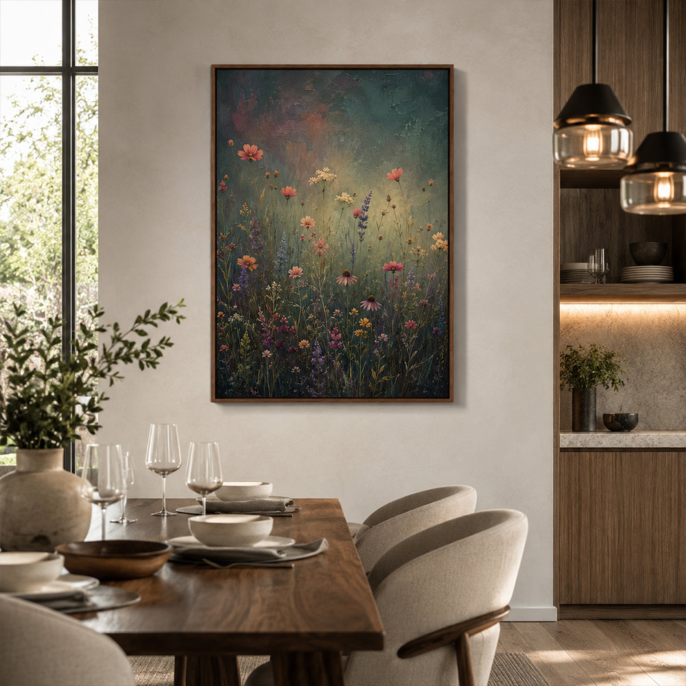 Vintage Americana Art – Wildflower Meadow Scene
