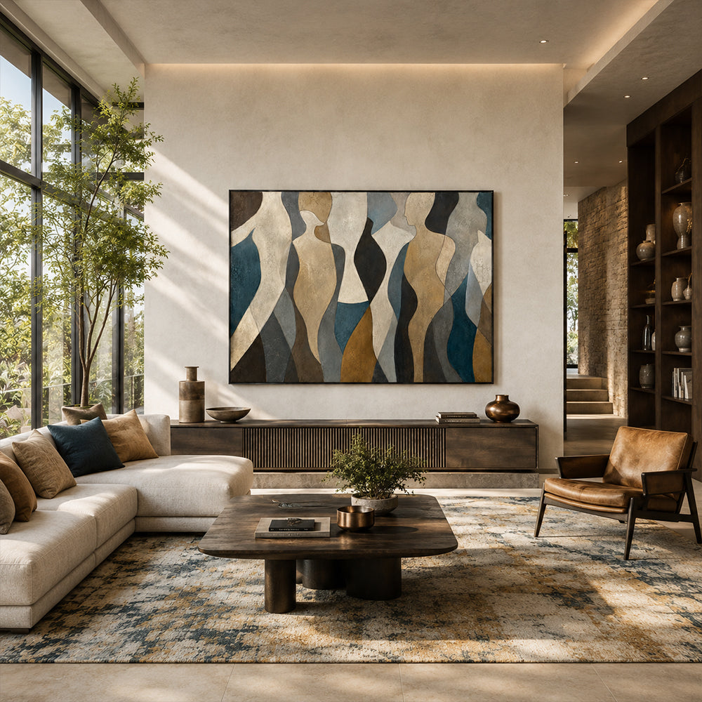 Abstract Wall Art – Curved Human Silhouettes