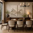 Minimalist Painting Art – Textured Mountain Diptych