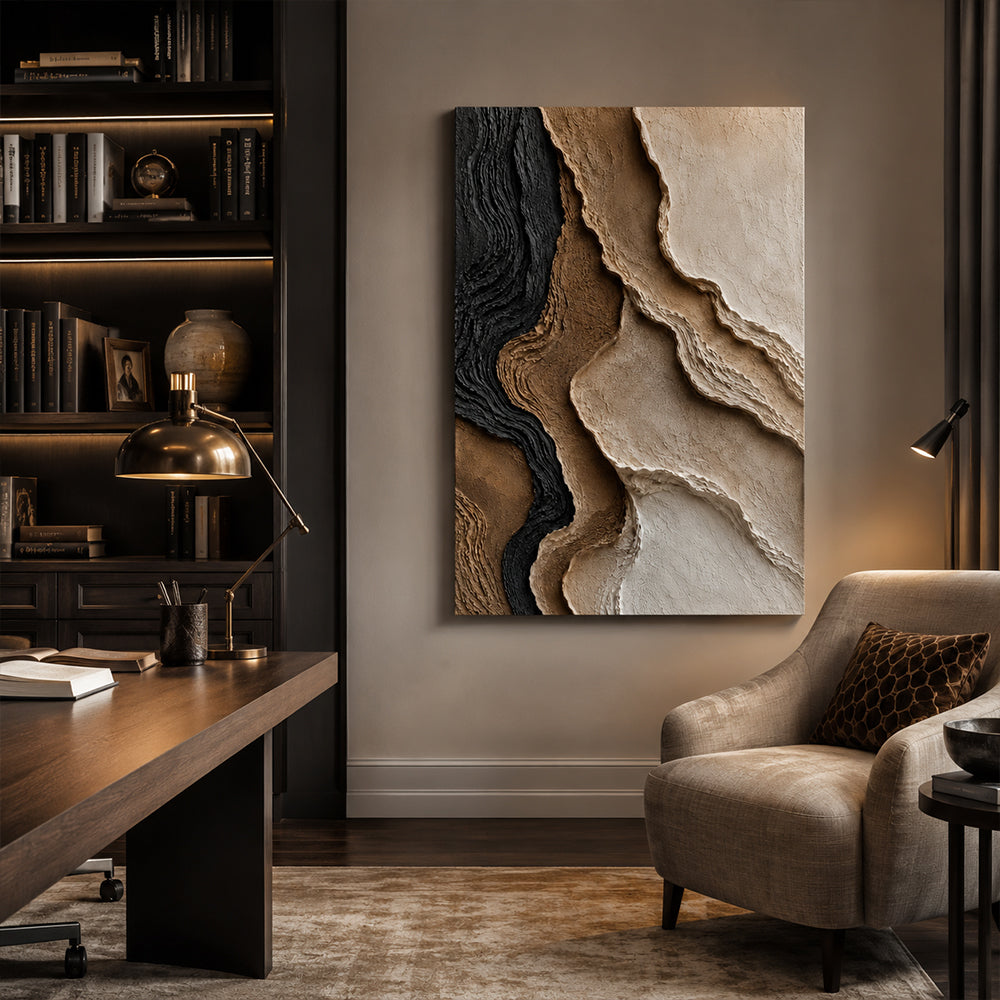 Texture Painting Art – Neutral Layered Waves
