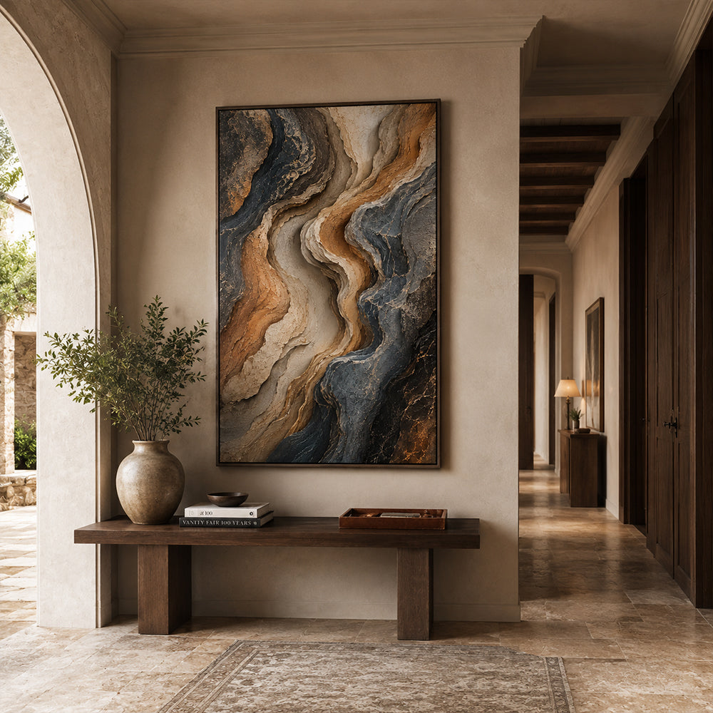 Abstract Wall Art – Earth Toned Wave Strata
