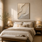 Wabi Sabi Art – Cream Layered Abstract Terrain