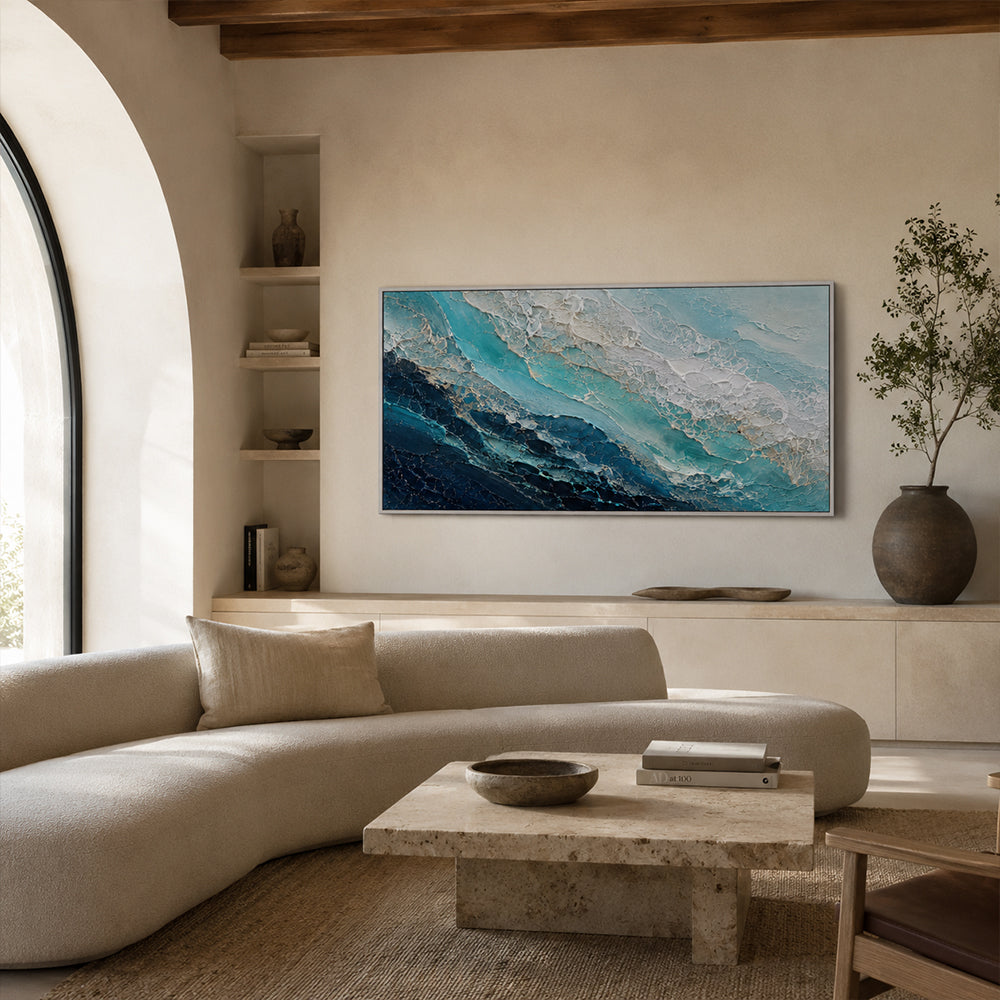 Texture Painting Art – Foamy Ocean Waves