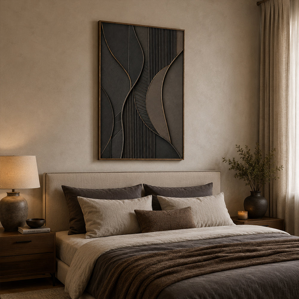 Texture Painting Art – Neutral Curved Relief