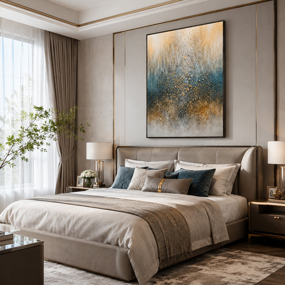 Abstract Wall Art – Golden Speckled Gradient