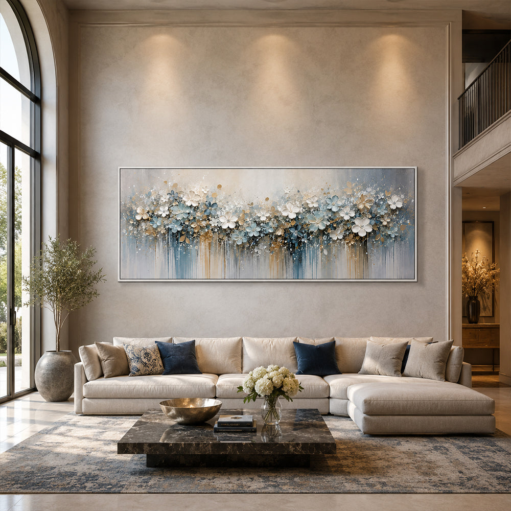 Abstract Wall Art – Dripping Pastel Blooms