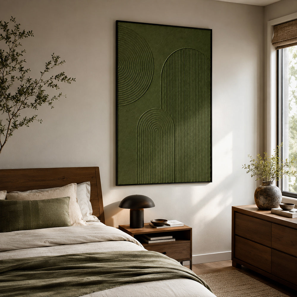 Minimalist Art – Green Textured Arches