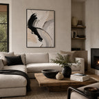 Abstract Wall Art – Curved Neutral Impasto Strokes