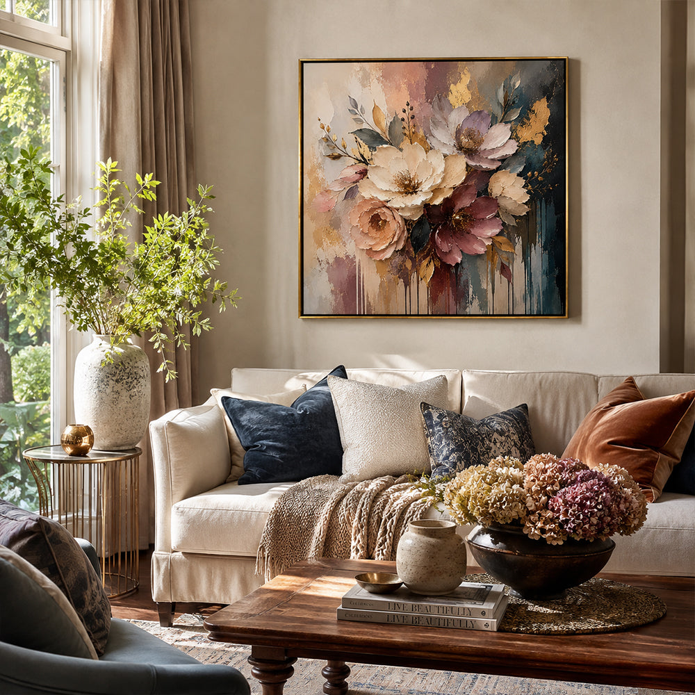 Texture Painting Art – Moody Floral Bouquet