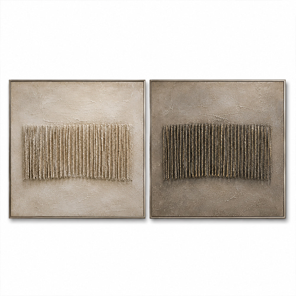Wabi Sabi Art – Dual Textured Linear Panels