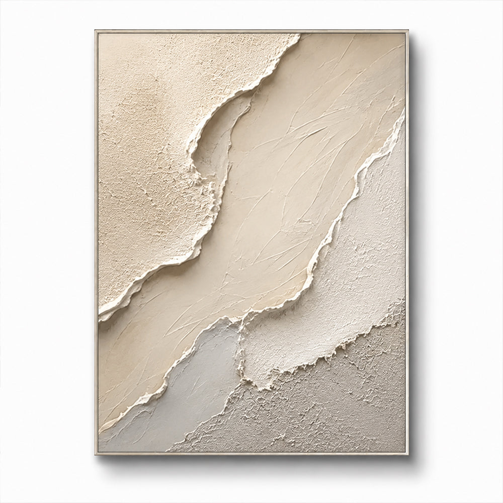 Wabi Sabi Art – Cream Layered Abstract Terrain