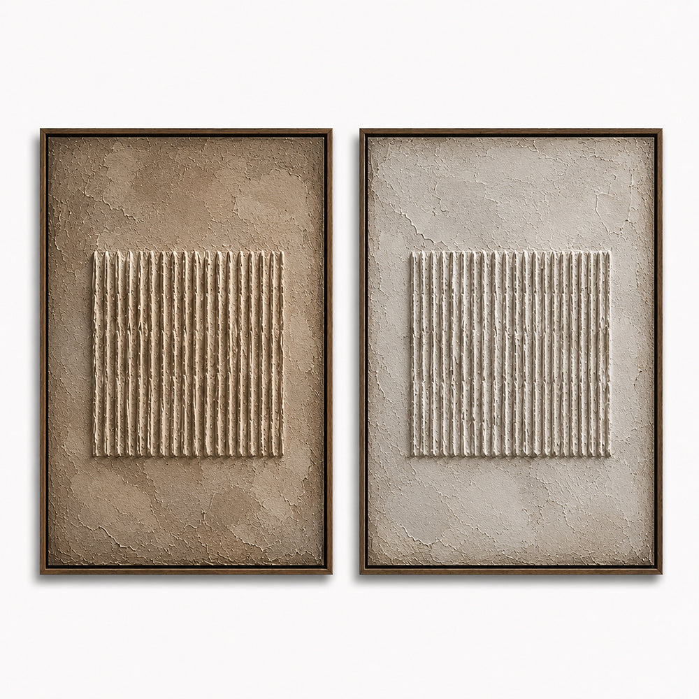 Wabi Sabi Art – Dual Vertical Line Diptych
