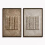 Wabi Sabi Art – Dual Vertical Line Diptych