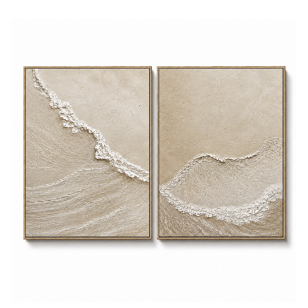 Wabi Sabi Art – Textured Ocean Diptych