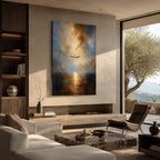 Abstract Wall Art – Floating Boat Seascape Painting