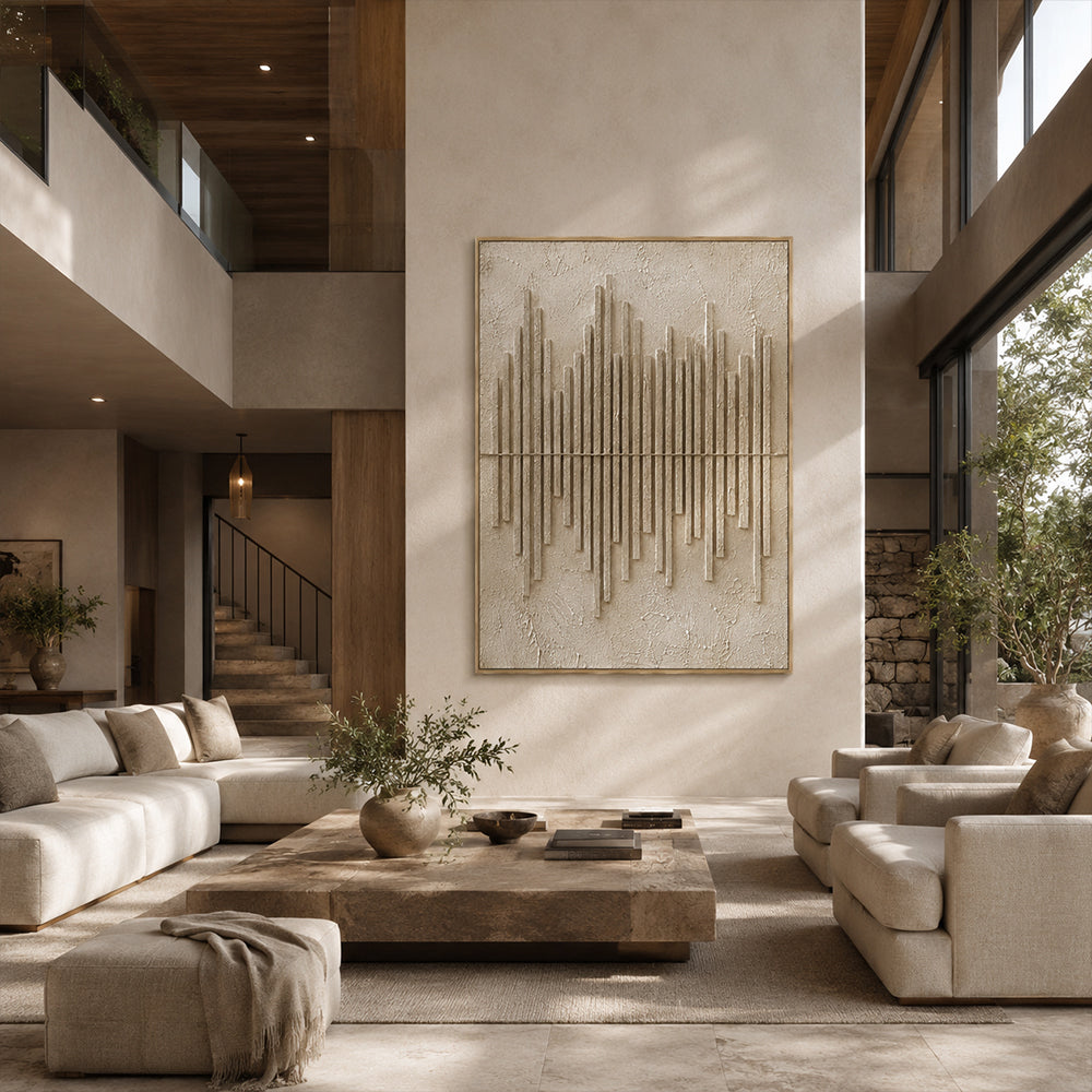 Wabi Sabi Art – Neutral Vertical Stripes