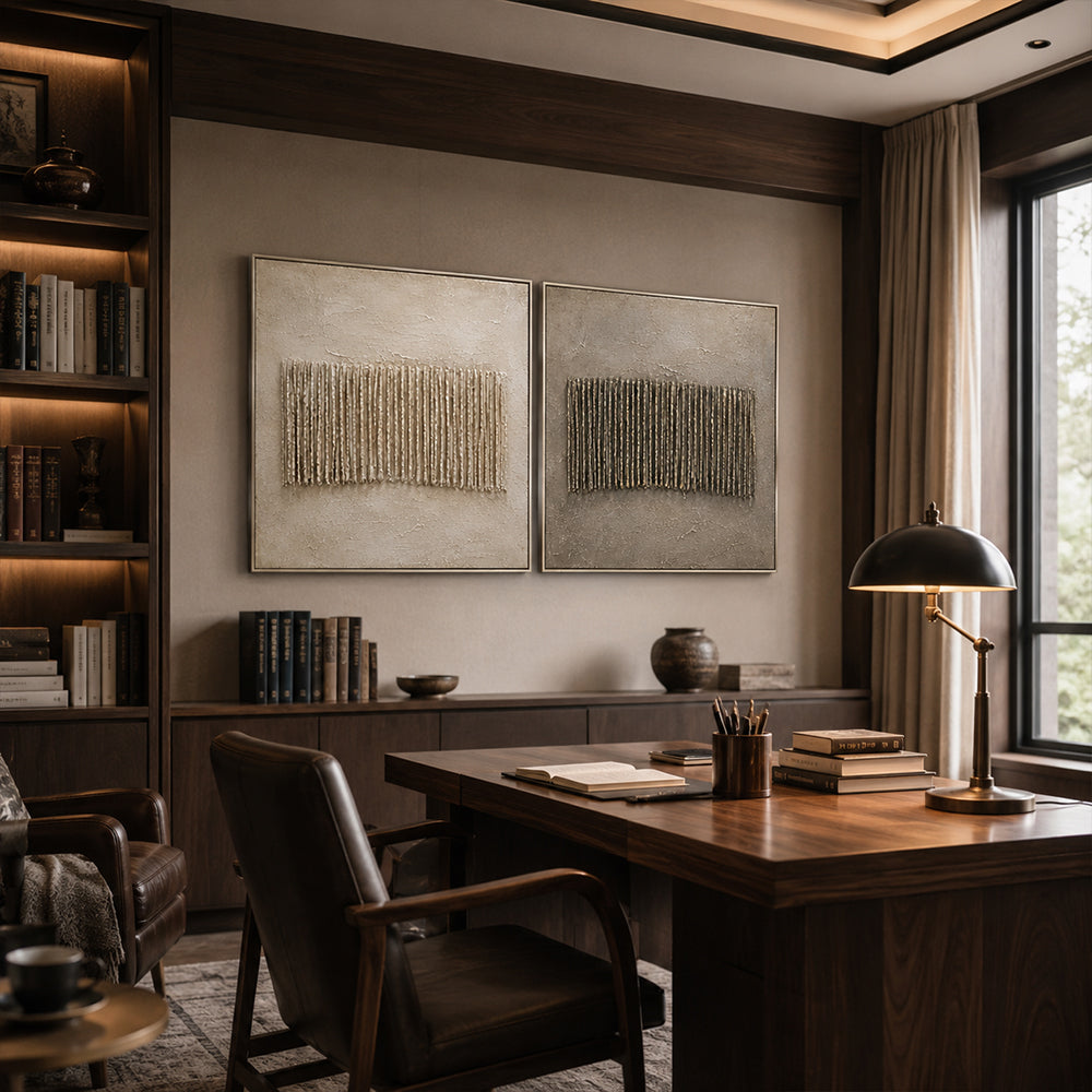Wabi Sabi Art – Dual Textured Linear Panels