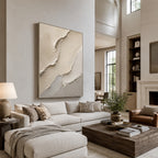Wabi Sabi Art – Cream Layered Abstract Terrain