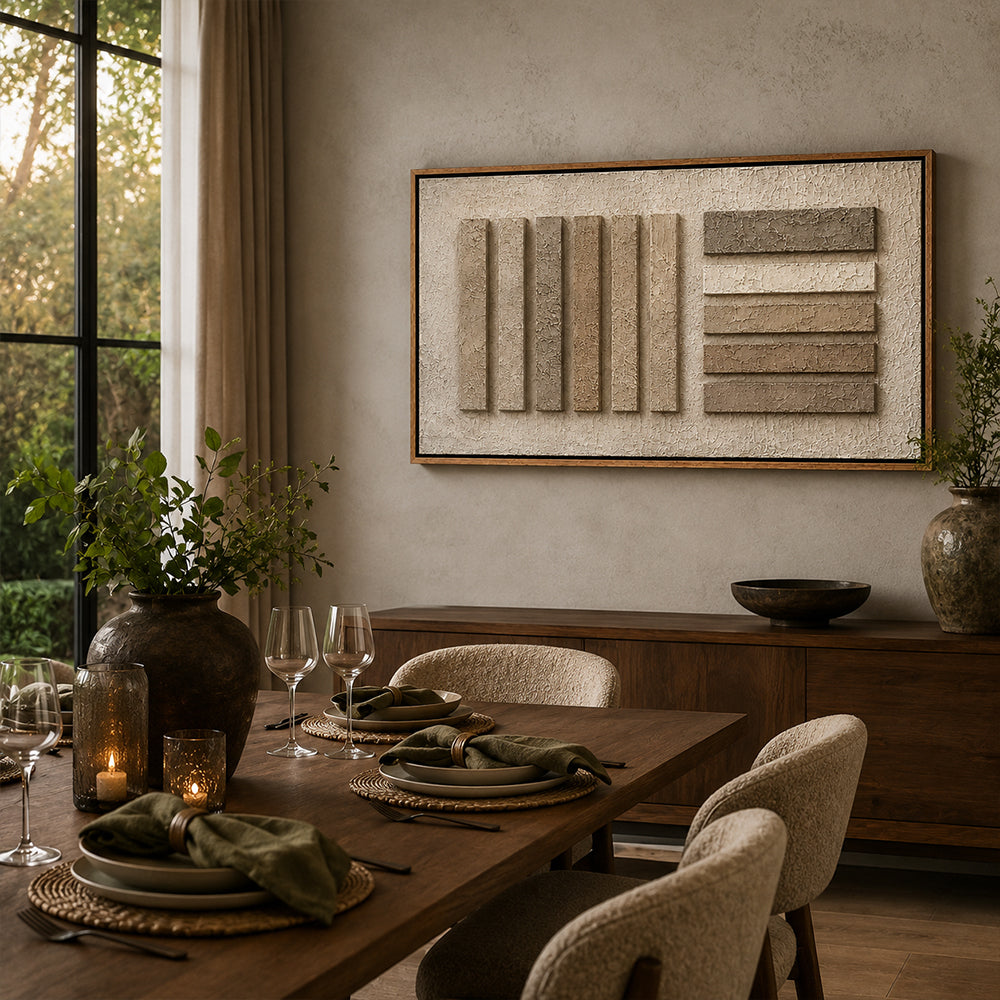 Wabi Sabi Art – Geometric Relief Blocks