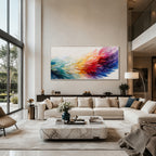 Abstract Wall Art – Rainbow Feather Waves