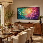 Texture Painting Art – Swirling Rainbow Foliage