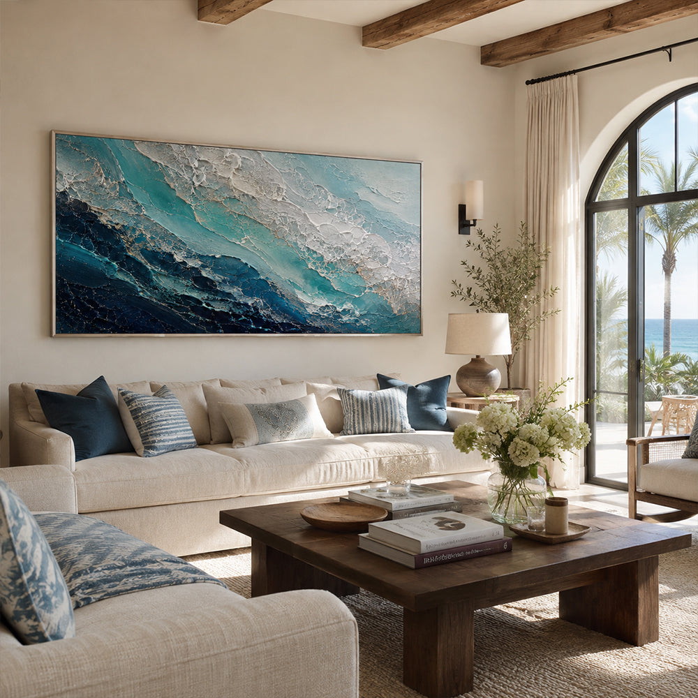 Texture Painting Art – Foamy Ocean Waves