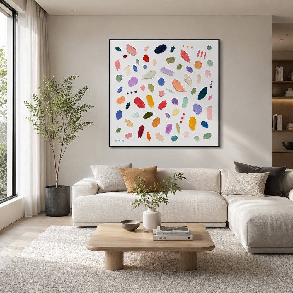 Abstract Wall Art – Colorful Paint Daubs