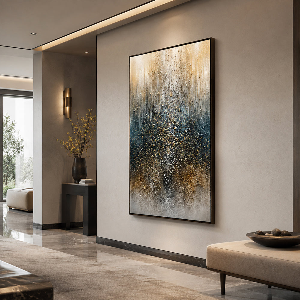 Abstract Wall Art – Golden Speckled Gradient