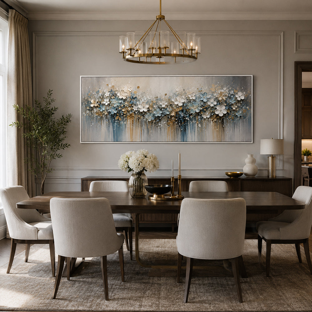 Abstract Wall Art – Dripping Pastel Blooms