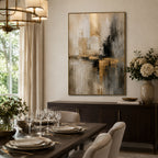 Abstract Wall Art – Gilded Neutral Blocks