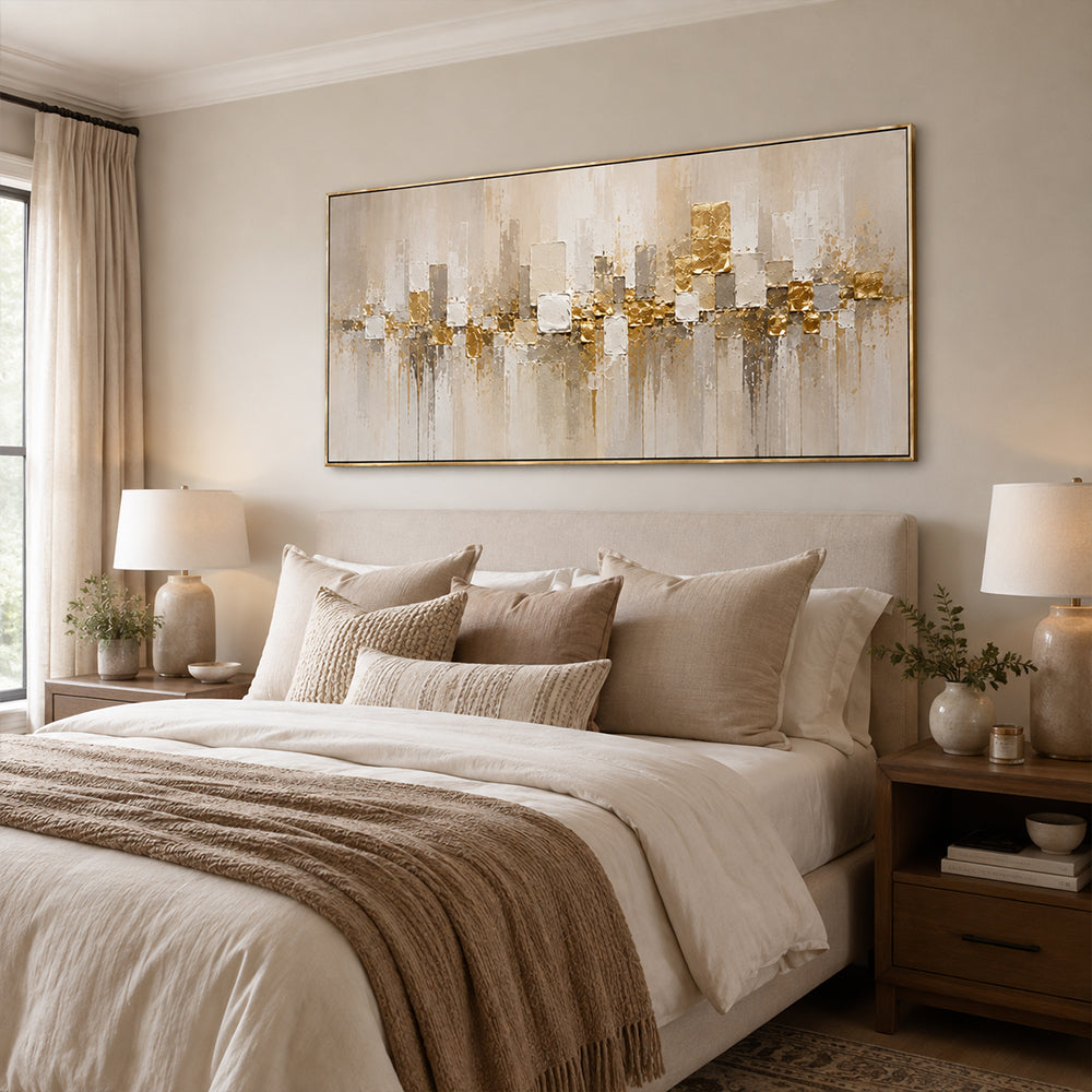 Abstract Wall Art – Gilded Square Patches