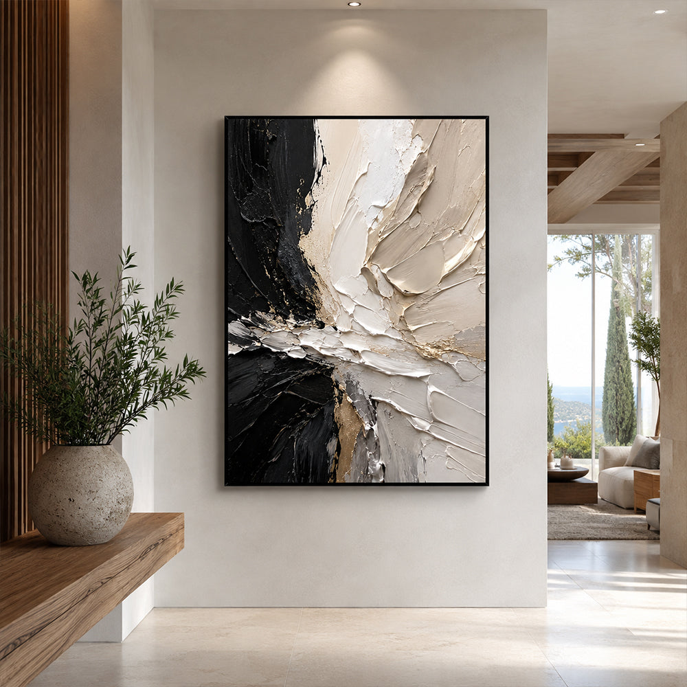 Texture Painting Art – Bold Neutral Impasto Swirls