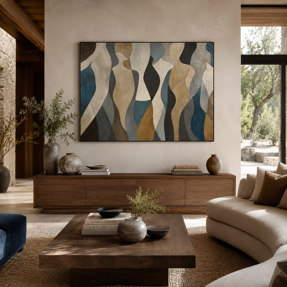 Abstract Wall Art – Curved Human Silhouettes