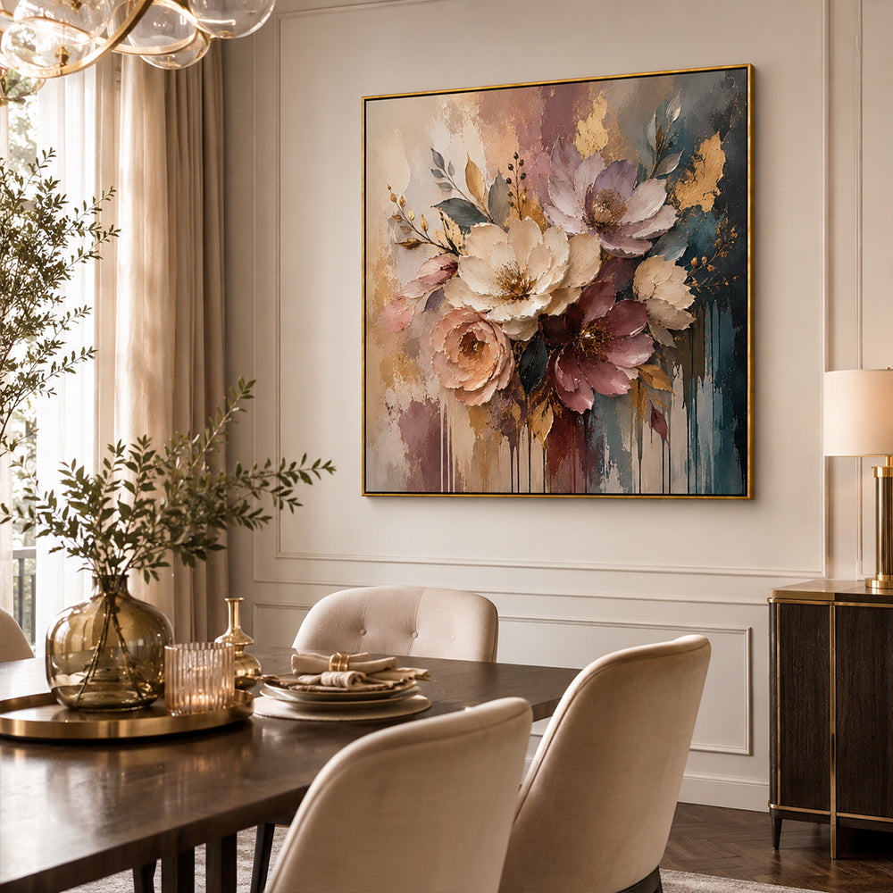 Texture Painting Art – Moody Floral Bouquet