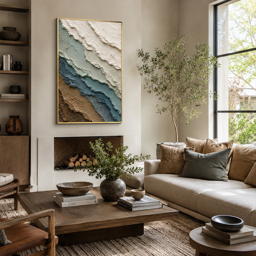 Texture Painting Art – Layered Earthy Strata
