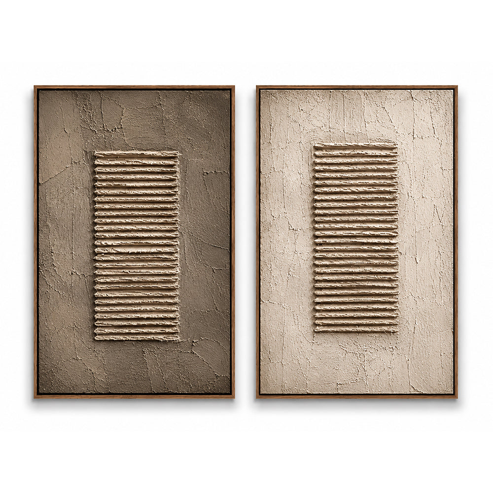 Wabi Sabi Art – Horizontal Ridge Diptych