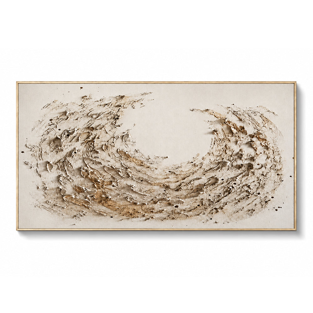 Wabi Sabi Art – Textured Crescent Wave