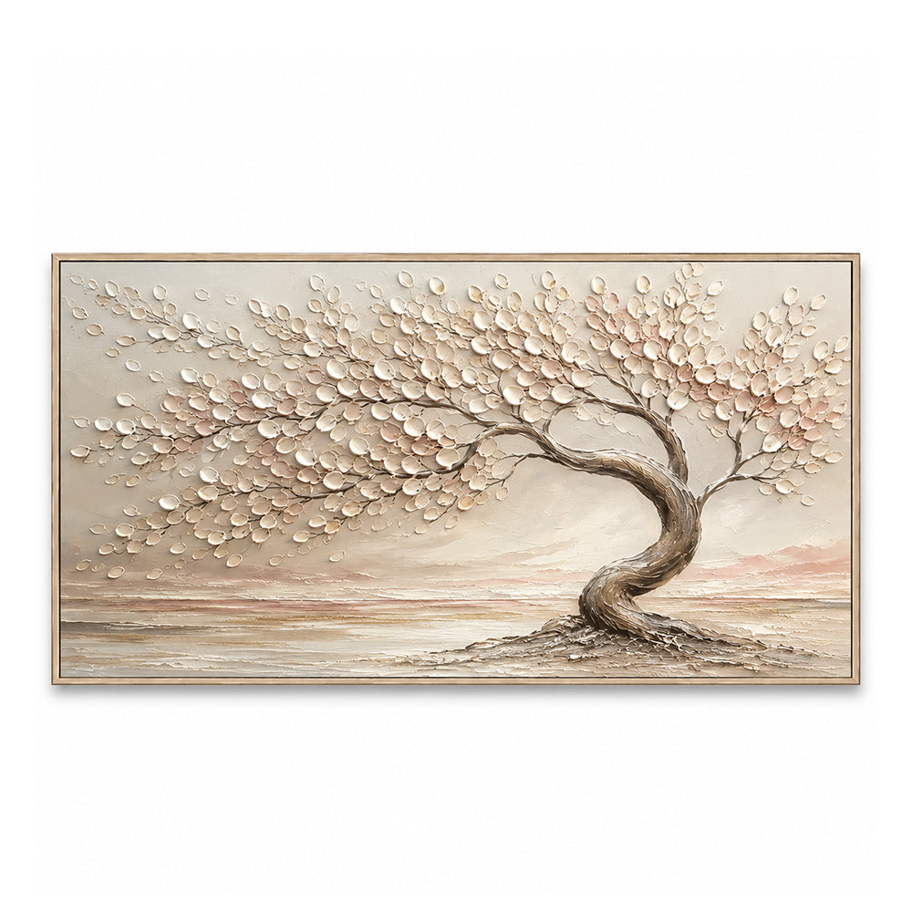 Texture Painting Art – Curved Tree Landscape