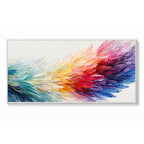 Abstract Wall Art – Rainbow Feather Waves