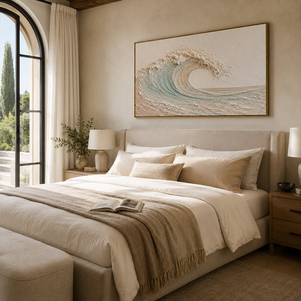 Texture Painting Art – Sculpted Neutral Wave