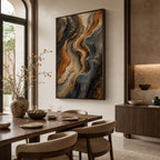 Abstract Wall Art – Earth Toned Wave Strata