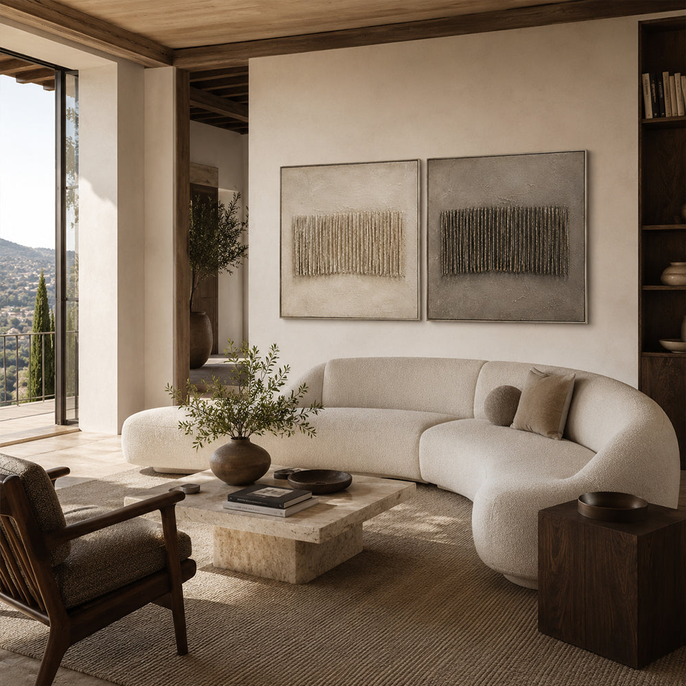 Wabi Sabi Art – Dual Textured Linear Panels