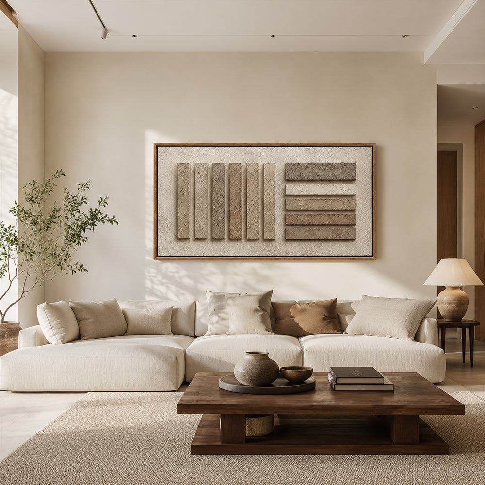 Wabi Sabi Art – Geometric Relief Blocks