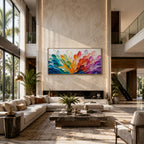 Abstract Wall Art – Rainbow Petal Cluster