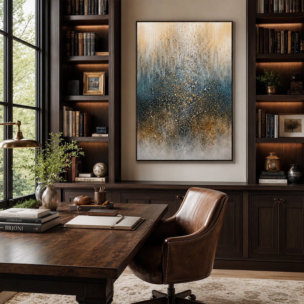 Abstract Wall Art – Golden Speckled Gradient