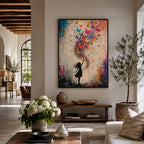 Vintage Americana Art – Girl Chasing Butterflies