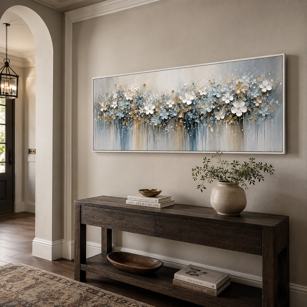 Abstract Wall Art – Dripping Pastel Blooms